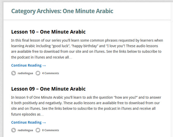 One Minute Arabic Podcast zum Arabisch lernen