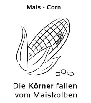 Mais-Corn Eselsbrücke Deutsch-Englisch
