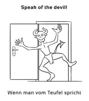 Speak-of-the-devil-englische-sprichwörter-redewendung