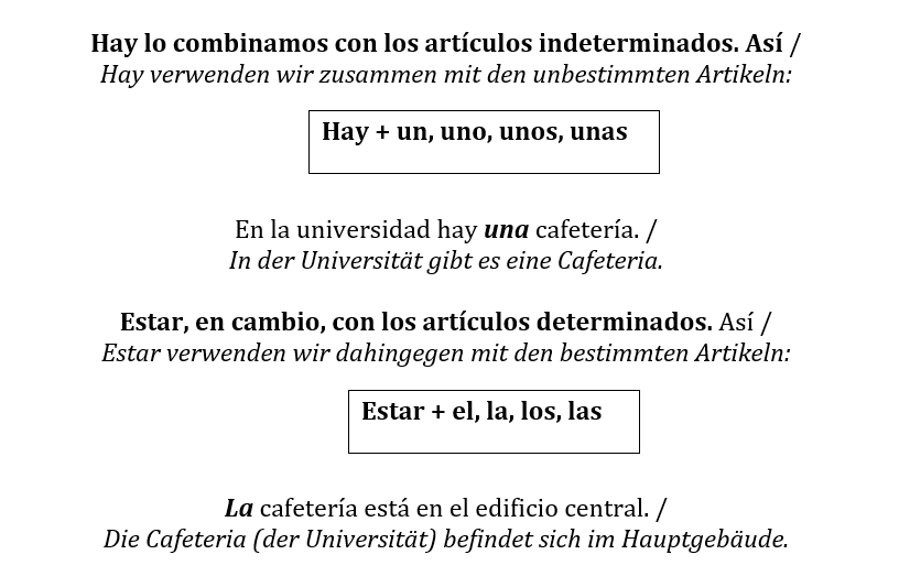 Spanische Grammatik: Unterschied zwischen hay und estar Teil 2